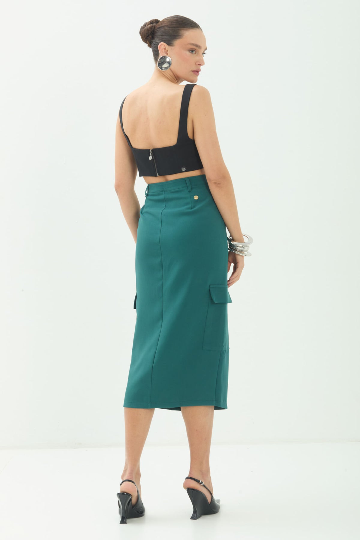 Top Básico Casual Feminino Acostamento Preto