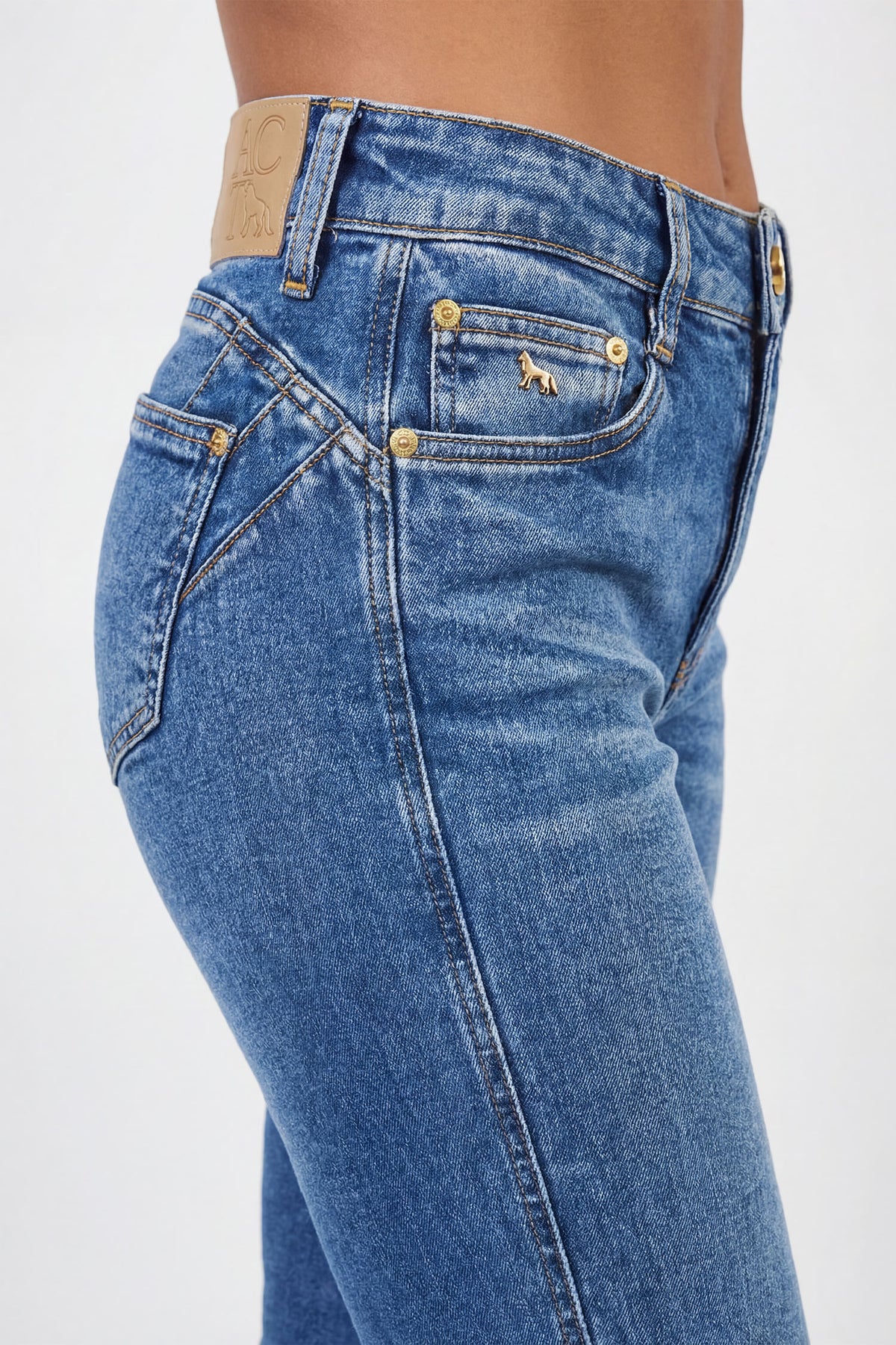 Calça Jeans Skinny Cintura Alta ACT Feminina Jeans Intermediario