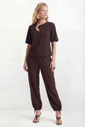 Calça Harem Com Amarração ACT Feminina Deep Brown