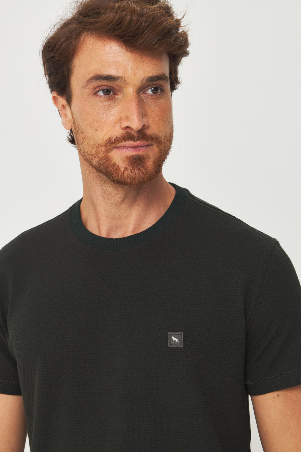 Camiseta Square Minimalista Masculina Acostamento Verde Folhagem