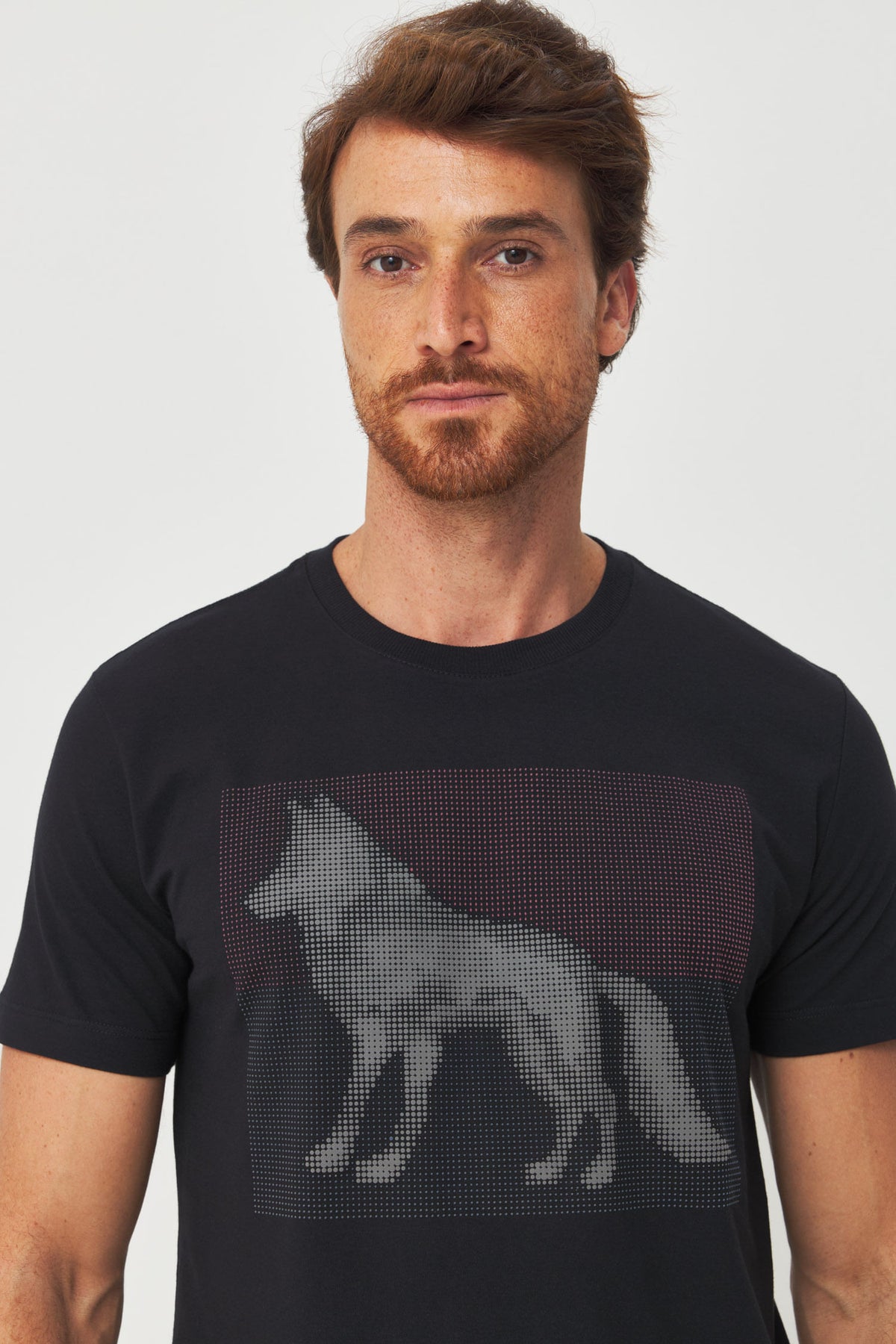 Camiseta Silk Frontal Lobo Masculino Acostamento Preto