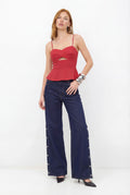 Blusa Decote Estruturado ACT Feminina Hot Red