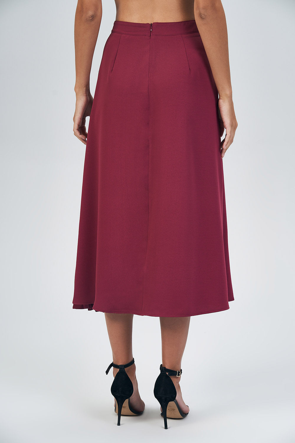 Saia Midi Camadas Feminina Acostamento Berry