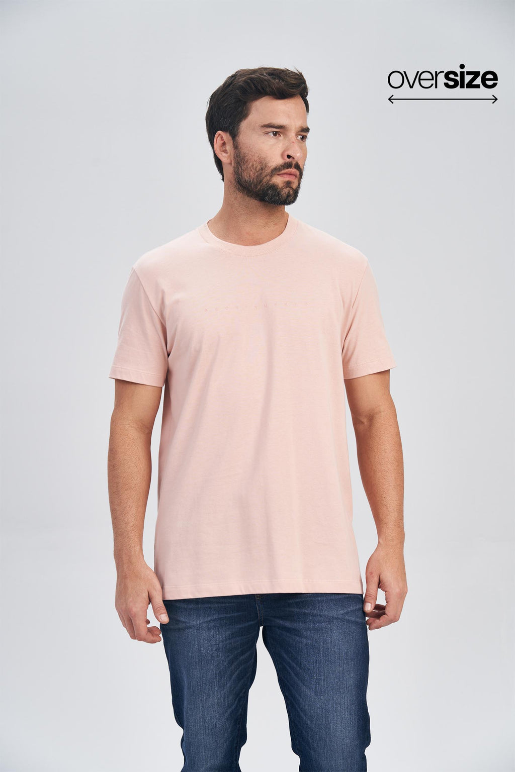 Camiseta Clássica Masculina Oversize Acostamento Rosa Cha