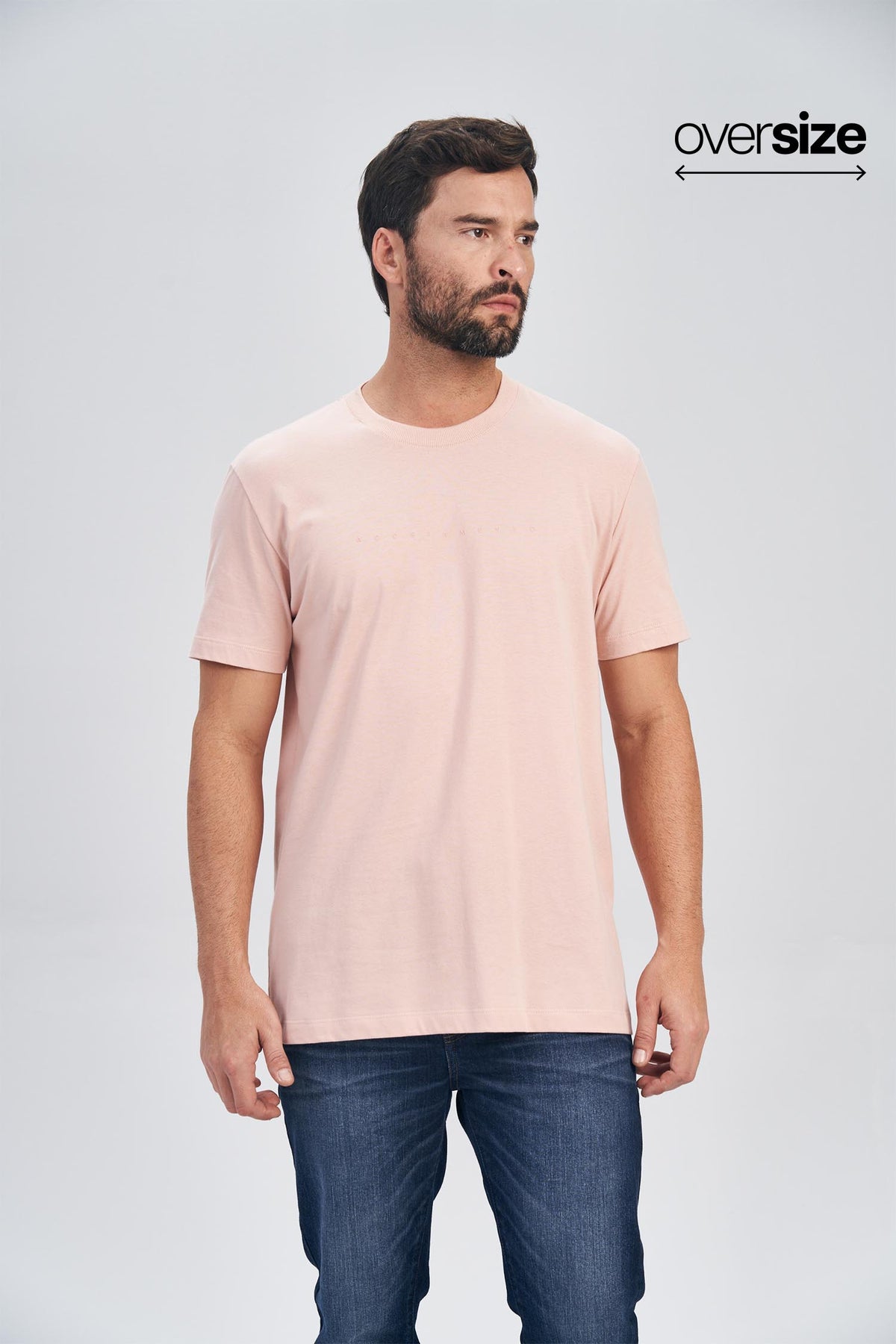 Camiseta Clássica Masculina Oversize Acostamento Rosa Cha