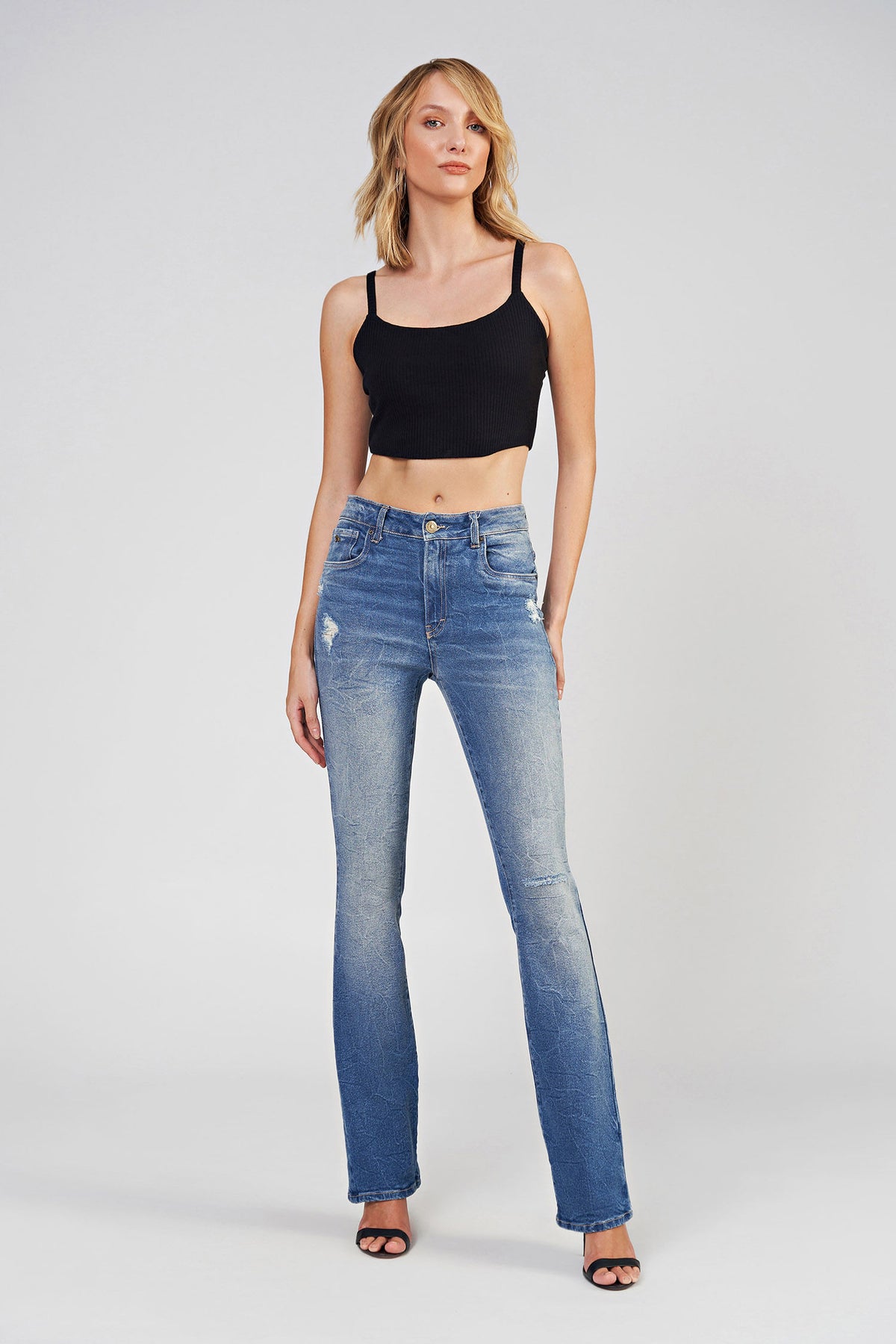 Top Canelado Básico Feminino Acostamento Verde Floresta