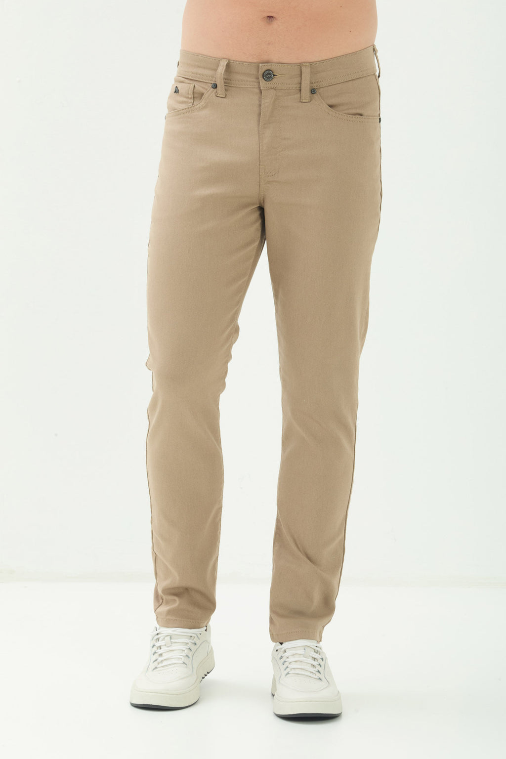 Calça Sarja Skinny Masculina Acostamento Khaki
