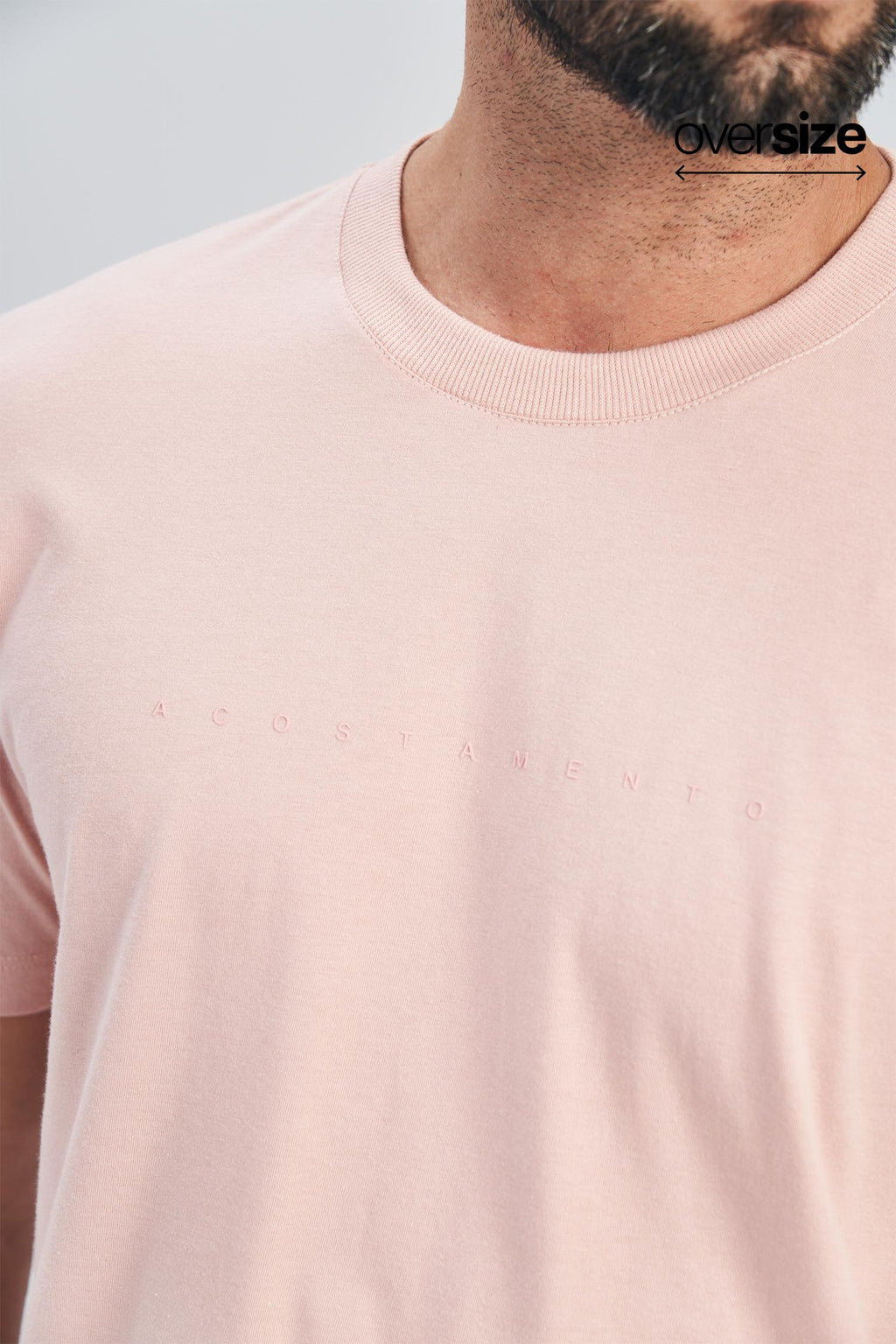 Camiseta Clássica Masculina Oversize Acostamento Rosa Cha