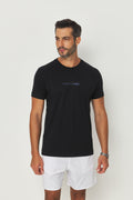 Camiseta Estampa Central Masculino Acostamento Preto