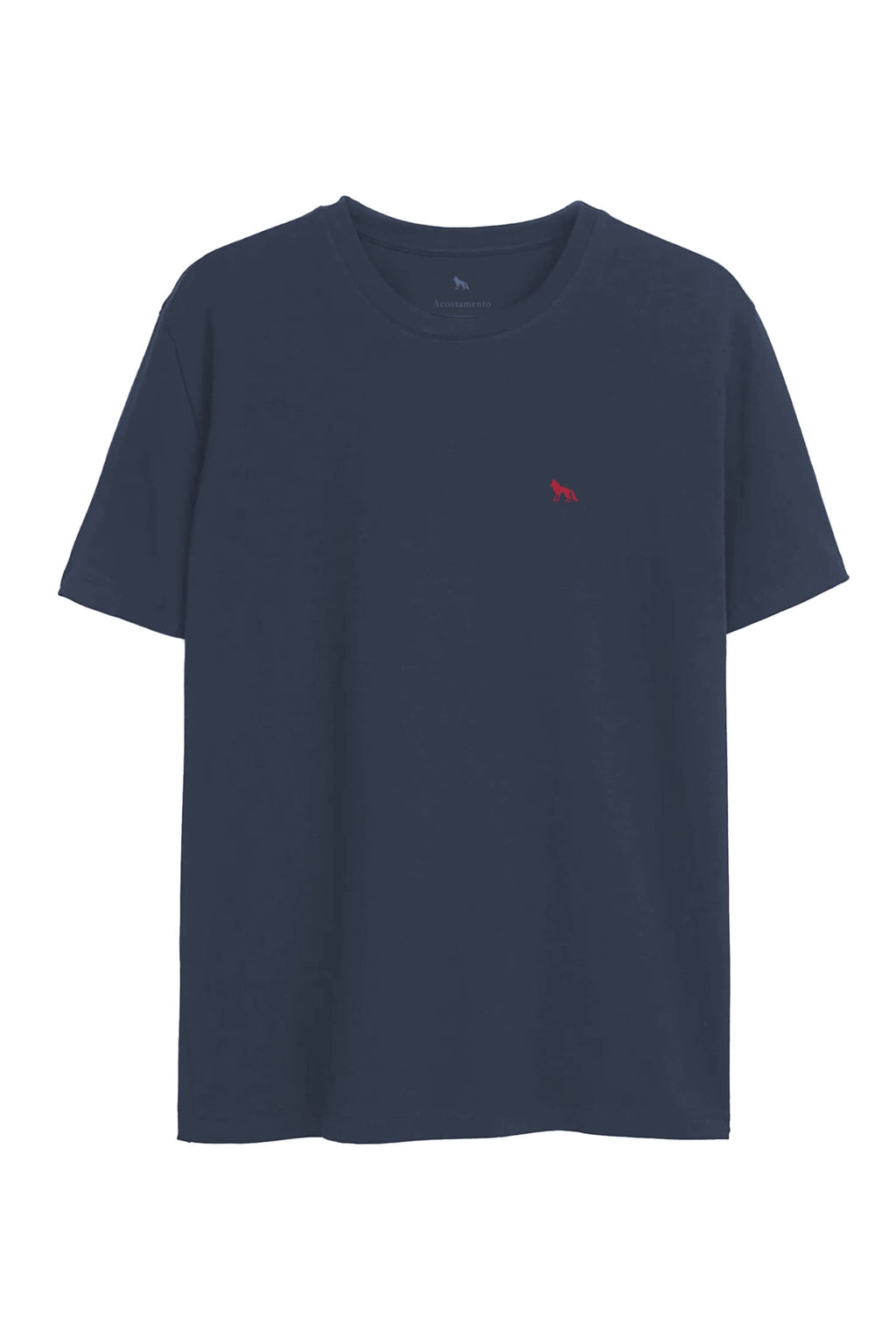 Camiseta Stamp Wolf Masculina Acostamento Azul Navy