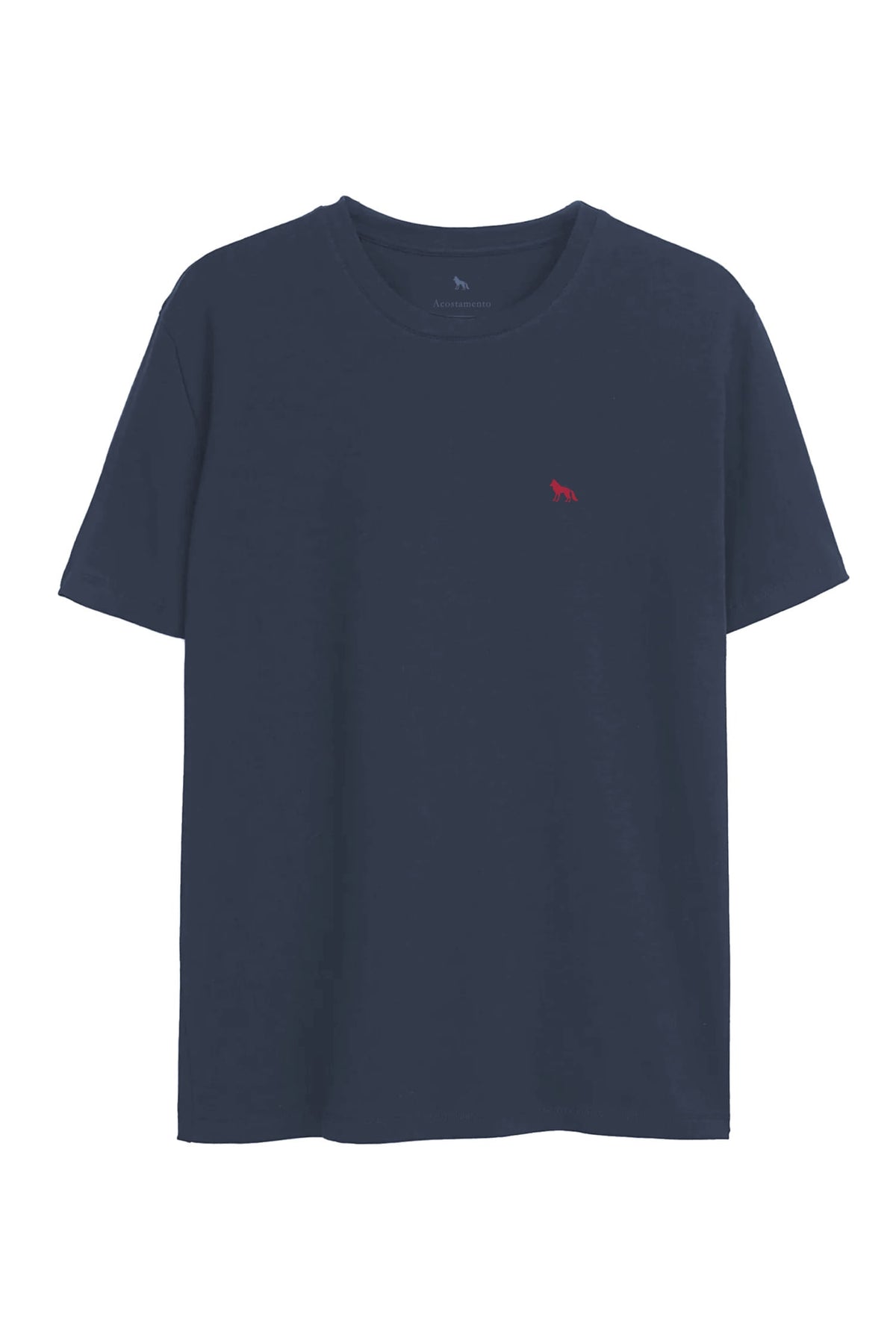 Camiseta Stamp Wolf Masculina Acostamento Azul Navy