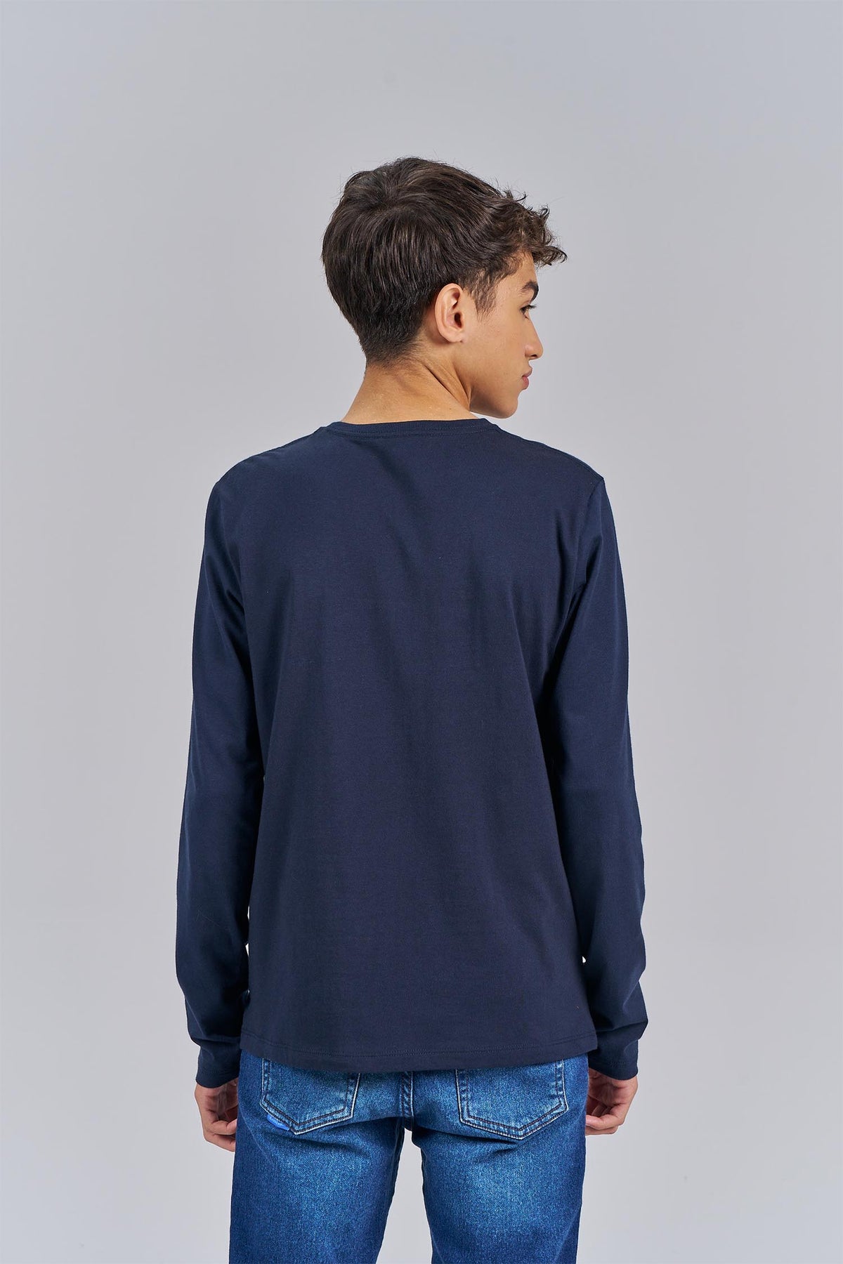 Camiseta Manga Longa Menino Acostamento Next Marinho