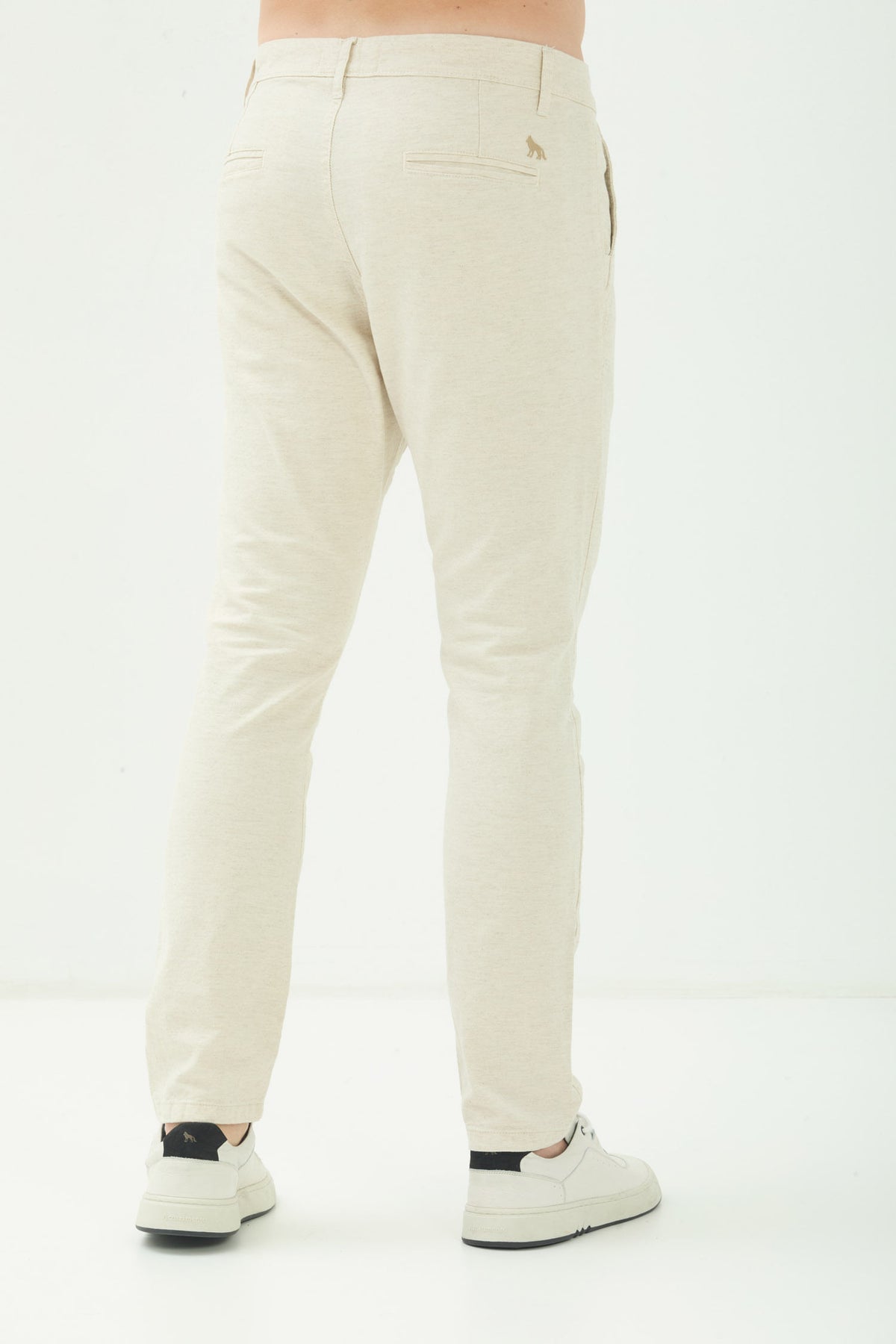 Calça Casual Com Linho Masculina Acostamento Natural