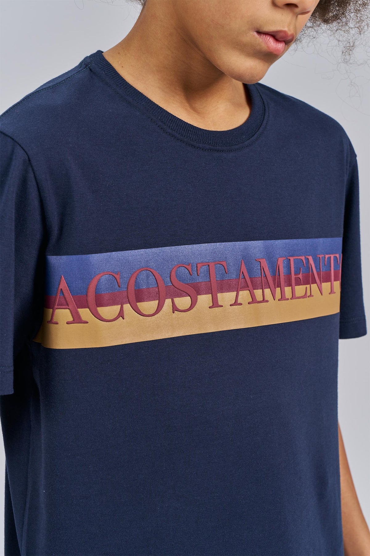 Camiseta Faixa Letters Menino Acostamento Next Marinho