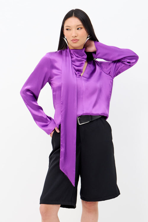 Blusa Longa Cut Feminina Inblanche Flash Purple