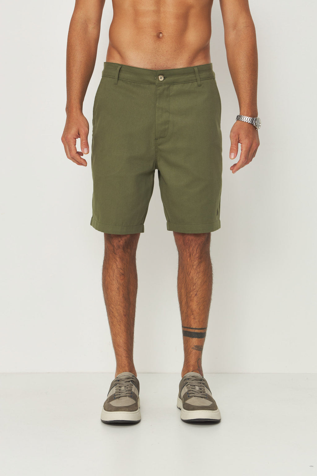 Bermuda Cotton Moderna Masculina Acostamento Verde