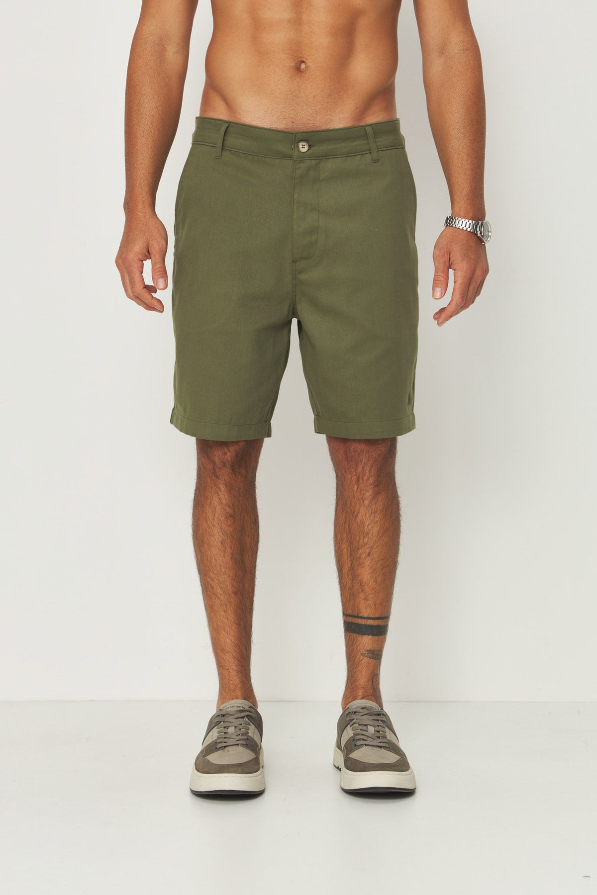 Bermuda Cotton Moderna Masculina Acostamento Verde