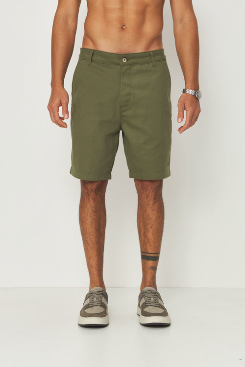 Bermuda Cotton Moderna Masculina Acostamento Verde