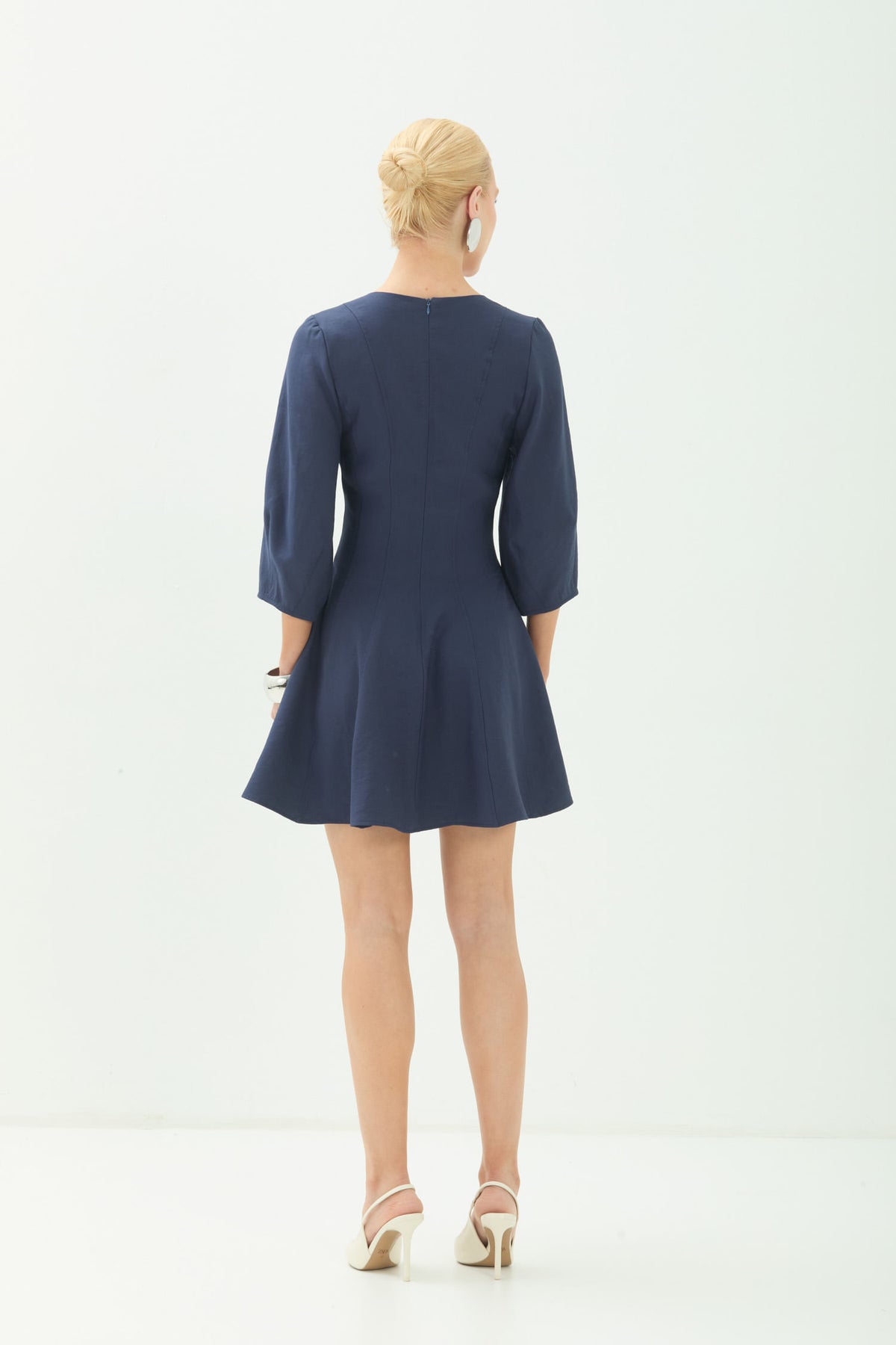 Vestido Curto Estruturado ACT Feminino Royal Blue