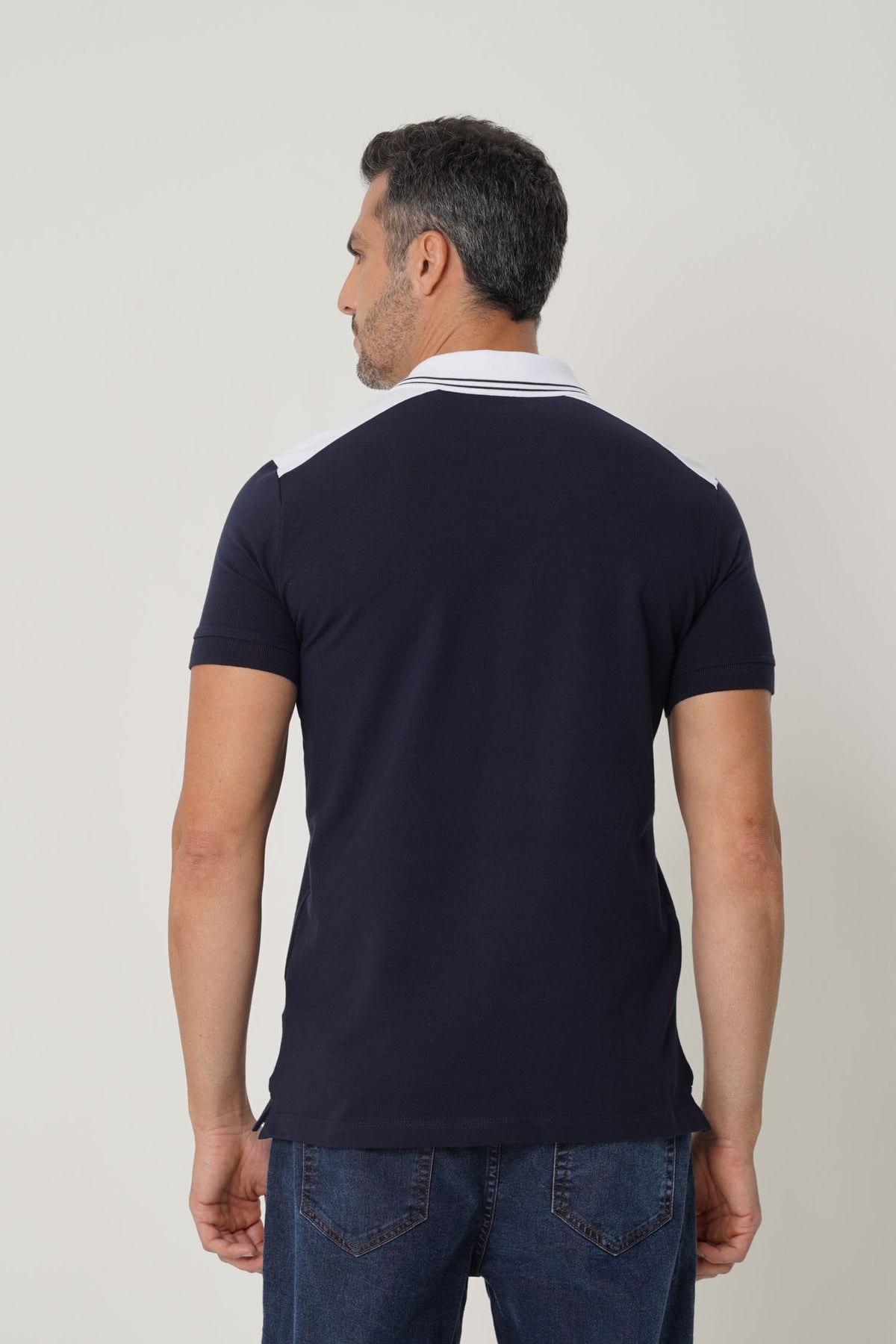 Polo Casual Estampada Masculina Acostamento Marinho