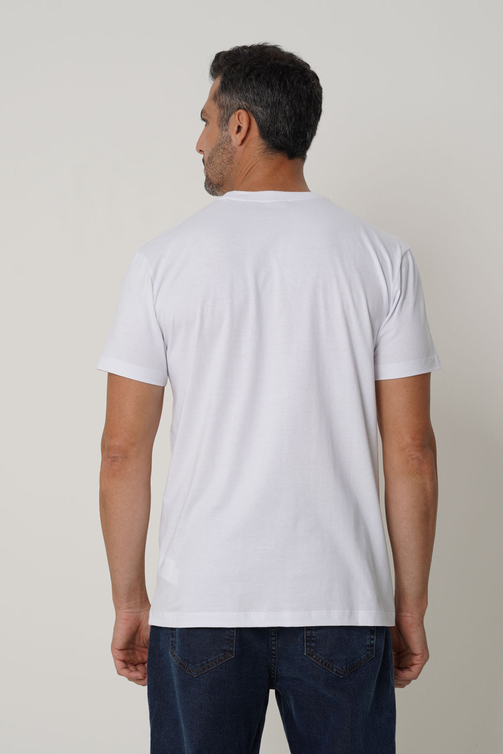 Camiseta Casual Logo Masculina Acostamento Branco