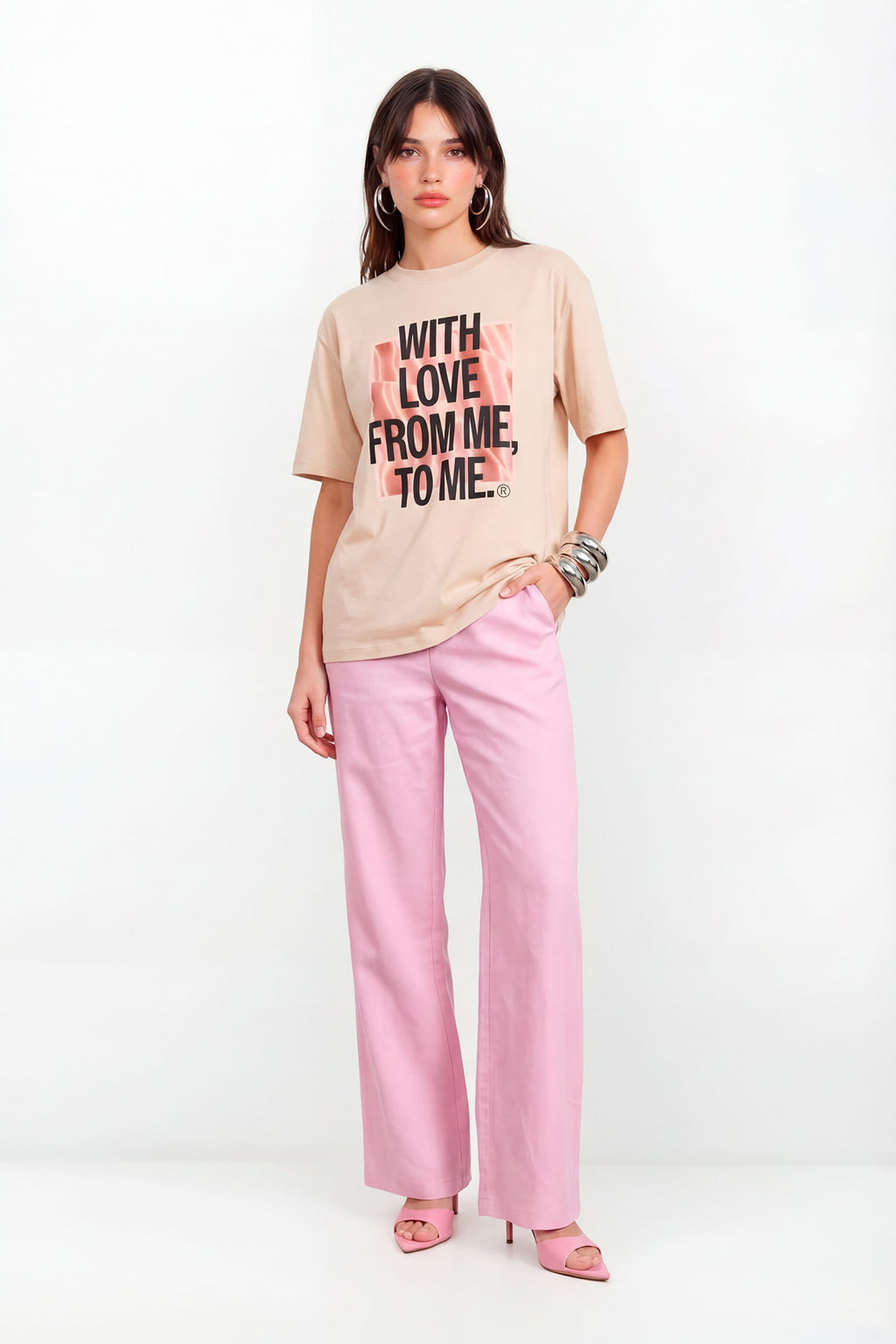 T-Shirt With Love Feminina Inblanche Sand