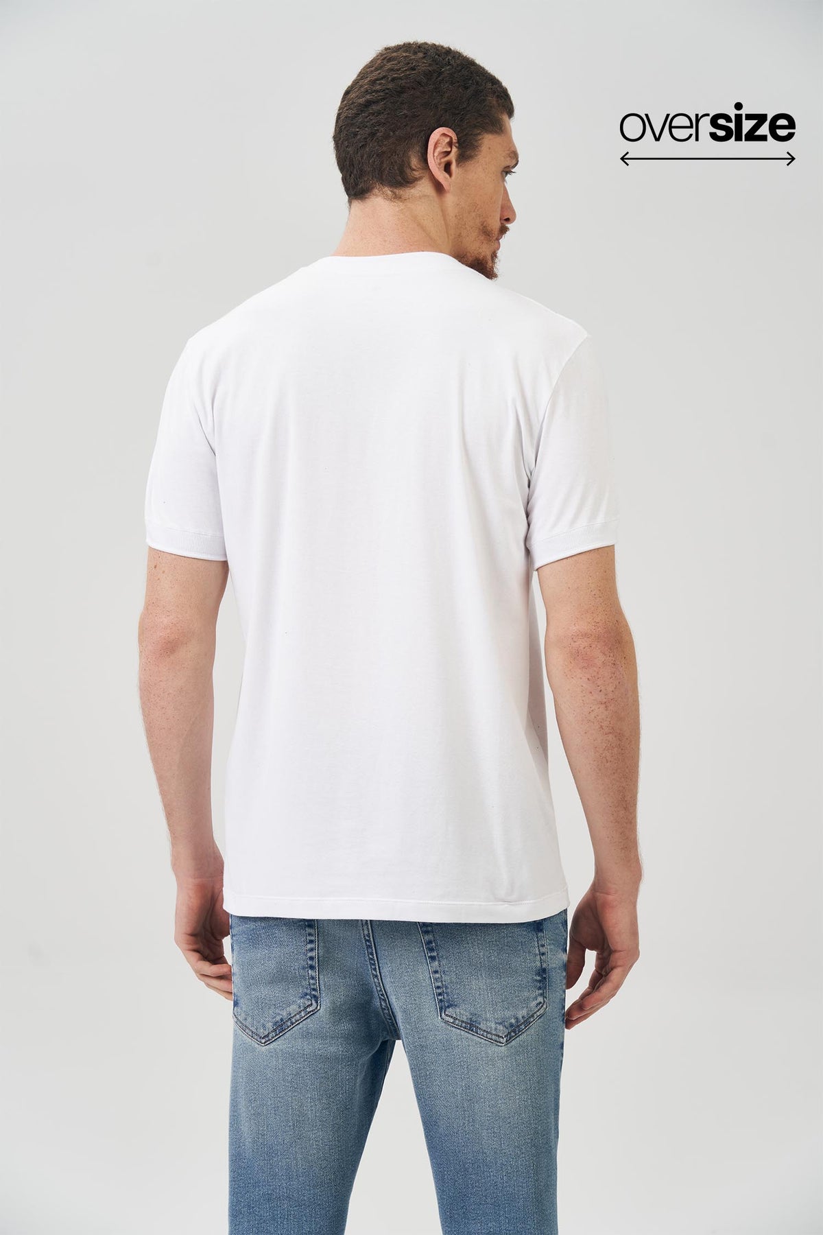 Camiseta Gola Média Masculina Oversize Acostamento Branco