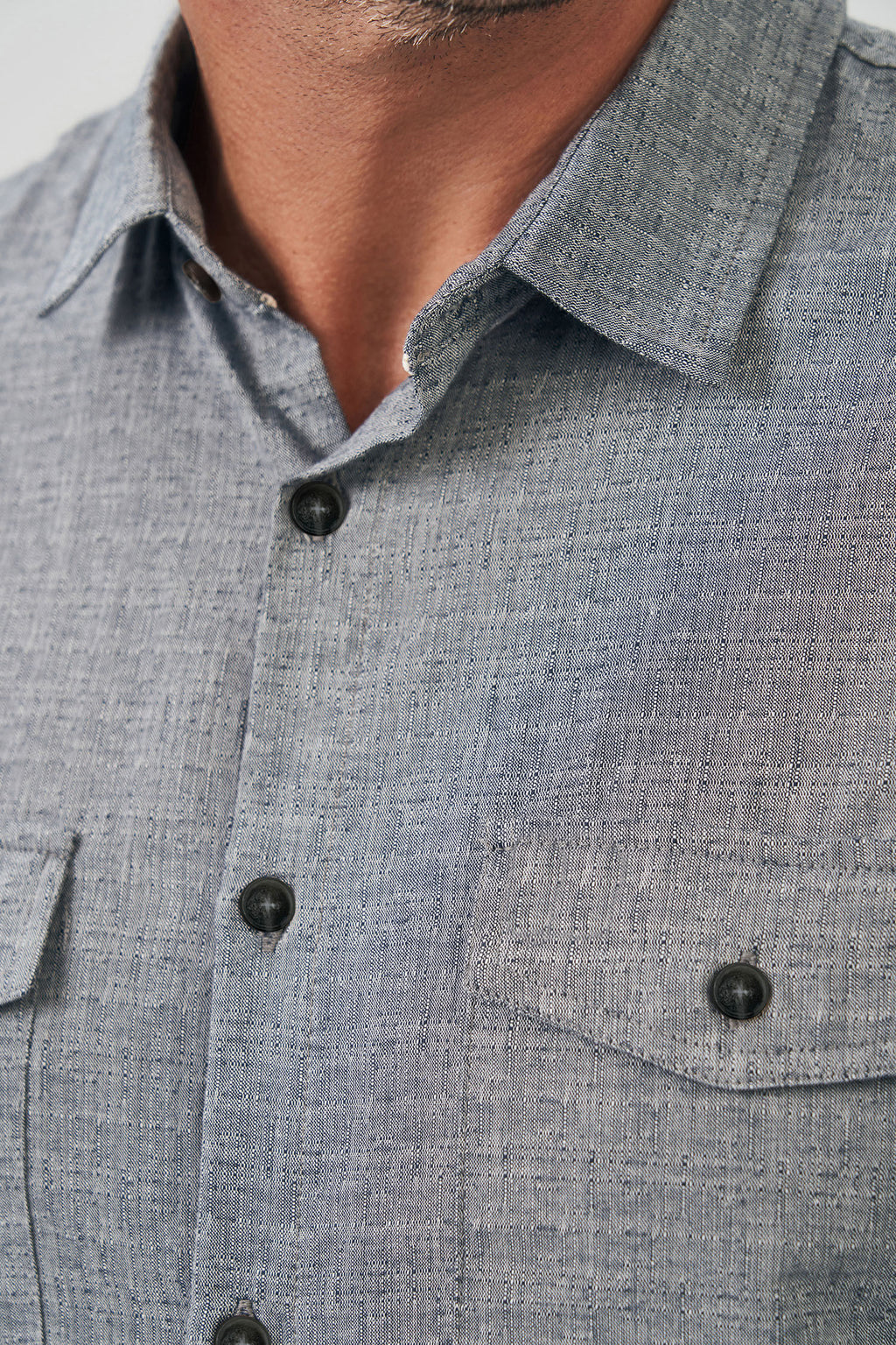 Camisa Manga Longa Casual Masculina Acostamento Marinho