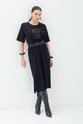 Vestido Maxi T Shirt ACT Feminino Preto
