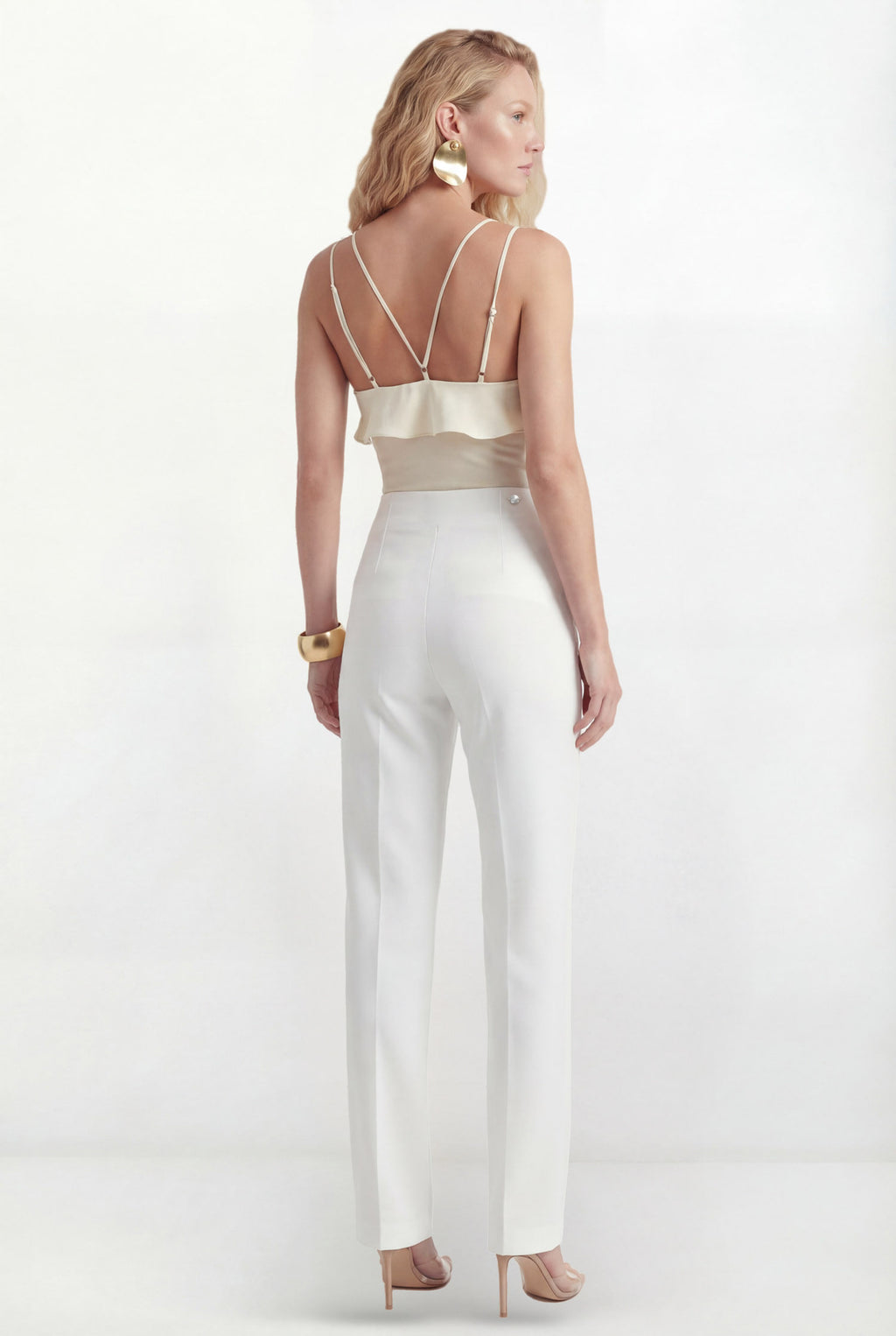 Top Franzido Alças Finas ACT Feminino Off White