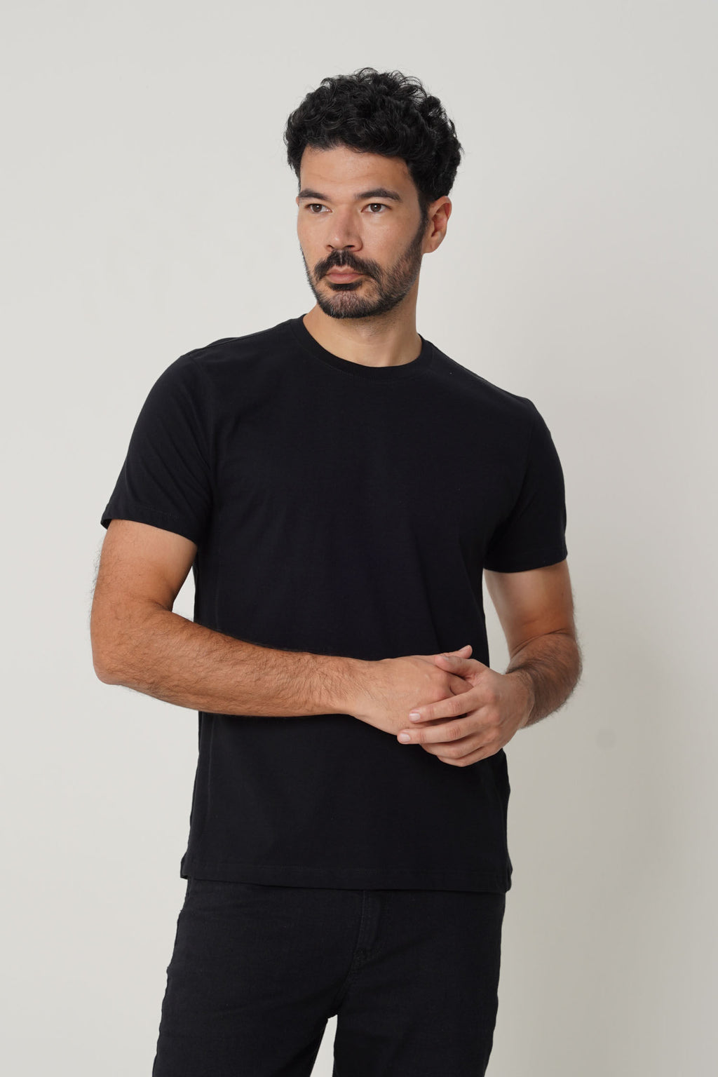 Camiseta Casual Algodão Masculina Acostamento Preto