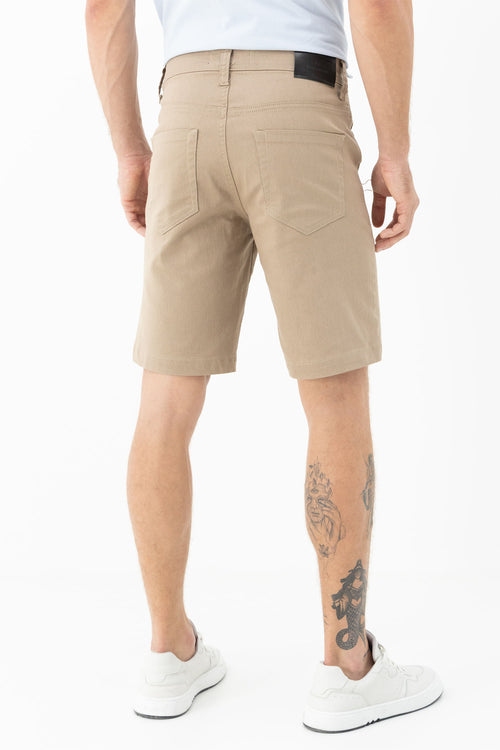 Bermuda Sarja Casual Masculina Acostamento Khaki