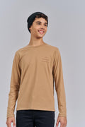 Camiseta Manga Longa Classic Menino Acostamento Next Bege Caqui