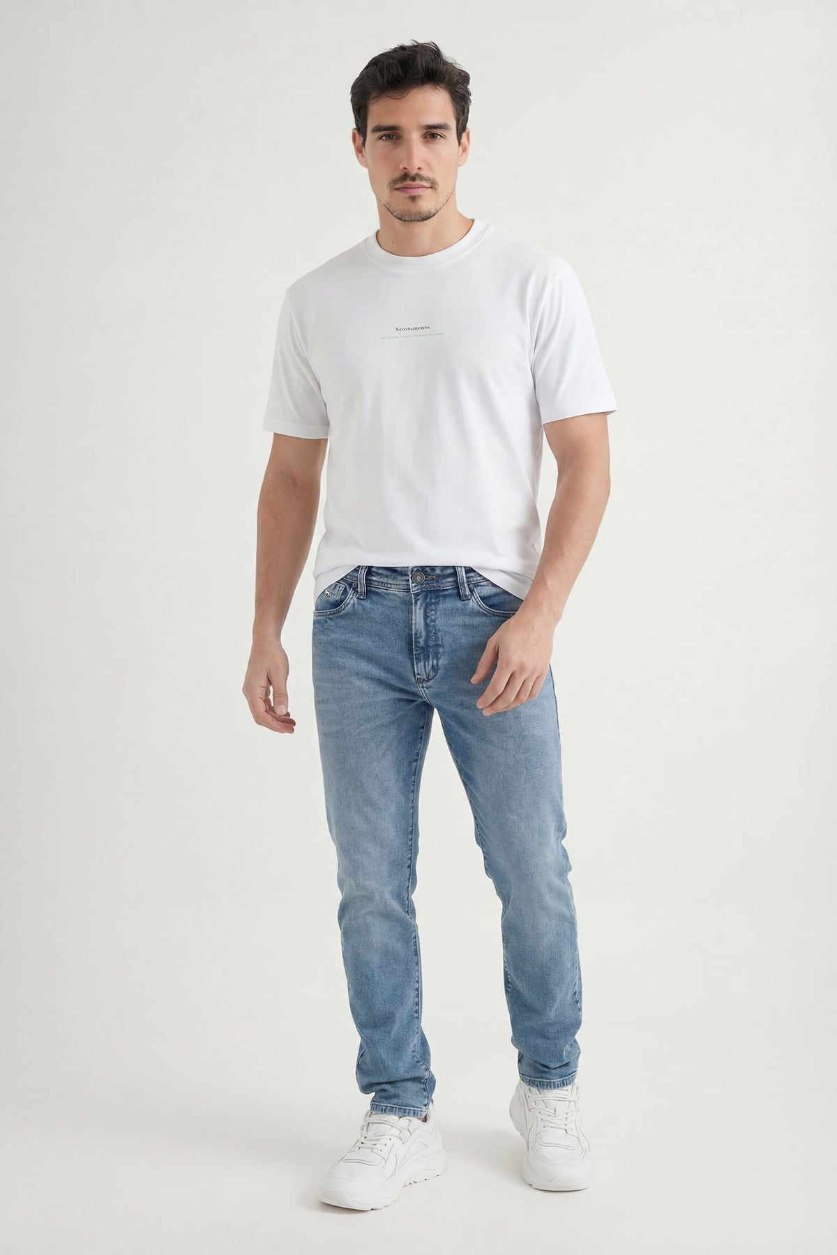 Calça Jeans Rock Básica Masculina Acostamento Jeans Intermediario