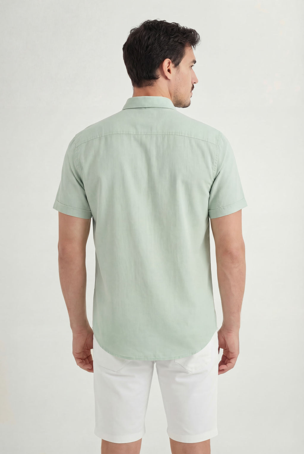 Camisa Wash Manga Curta Masculina Acostamento Verde Cidreira