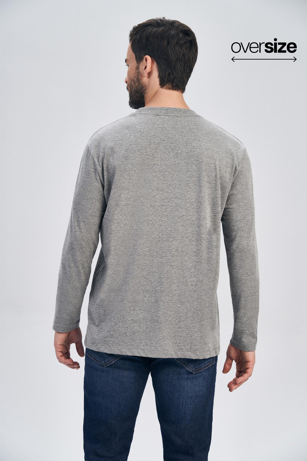 Camiseta Manga Longa Masculina Oversize Acostamento Azul Sky