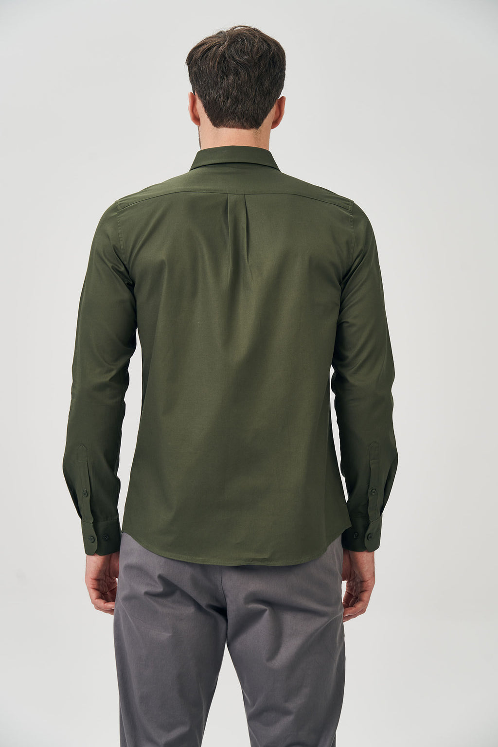Camisa Manga Longa Scrivania Masculina Acostamento Verde Escuro