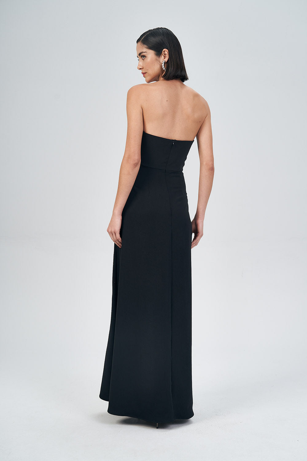 Vestido Longo Strass Feminino Acostamento Preto