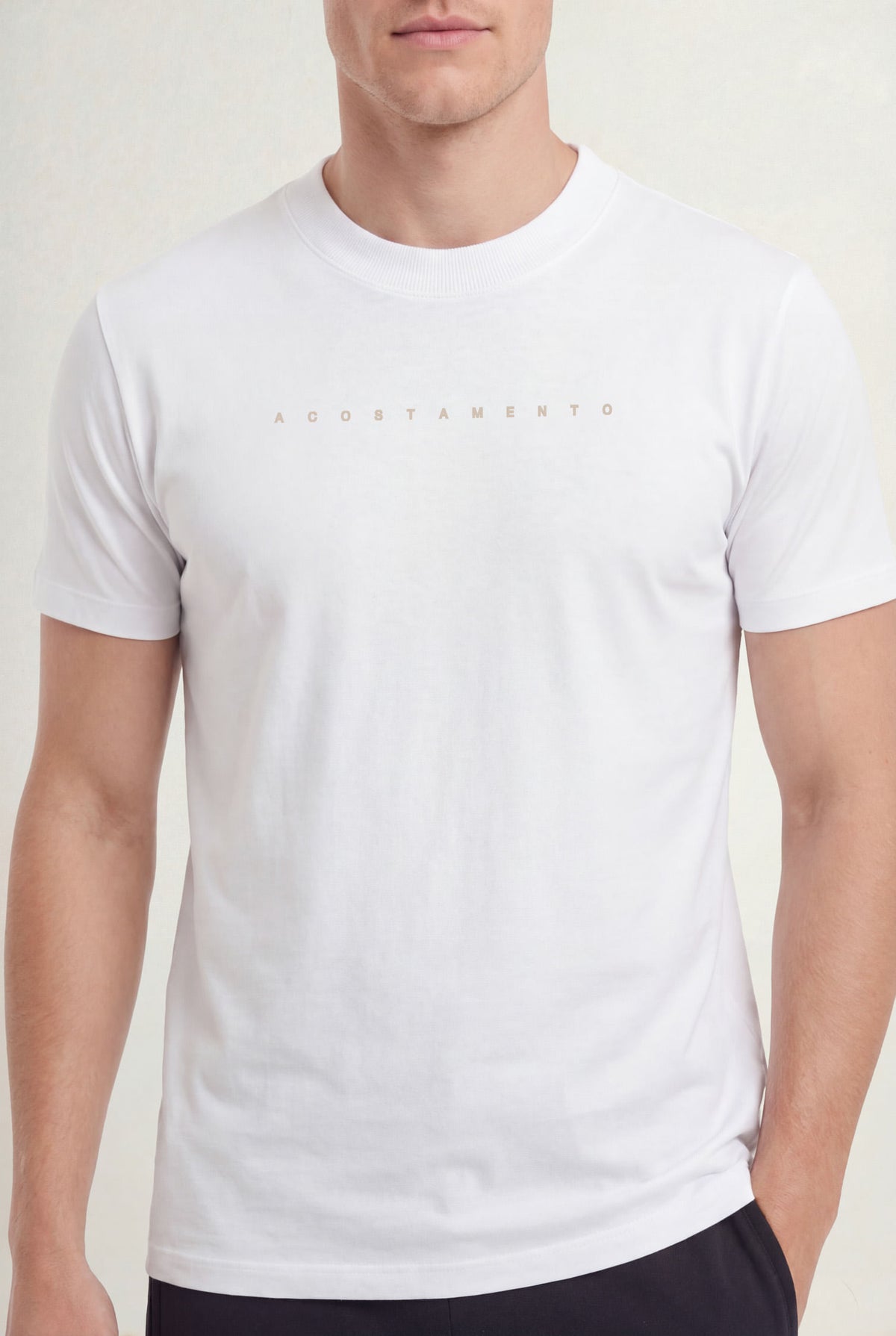 Camiseta Minimalista Masculina Acostamento Branco