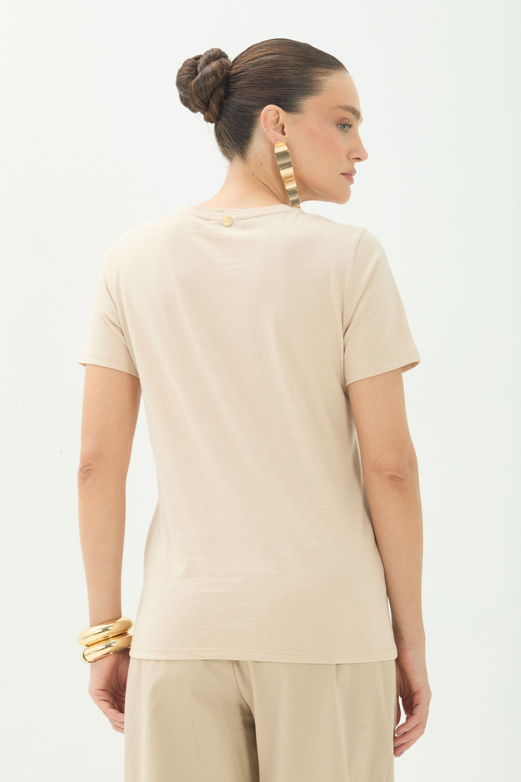 T-Shirt Algodão Bordado Modern Muse ACT Feminino Sand