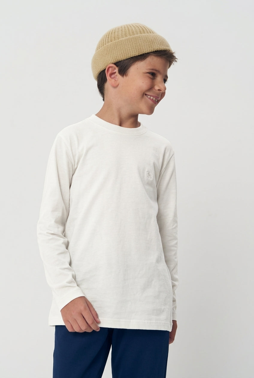 Camiseta Manga Longa Menino Acostamento Next Branco
