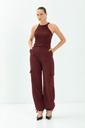 Regata Canelada Ajustada  ACT Feminina Deep Ruby
