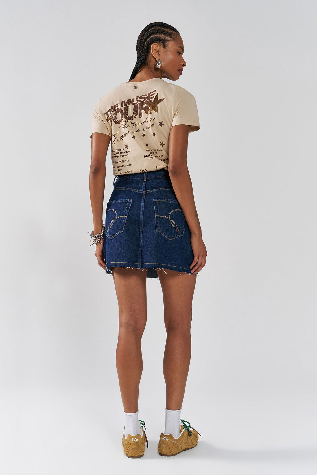 Saia Jeans Curta Feminina Inblanche Jeans Escuro