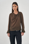 Blusa Com Transparência Metal Feminina Inblanche Oliva