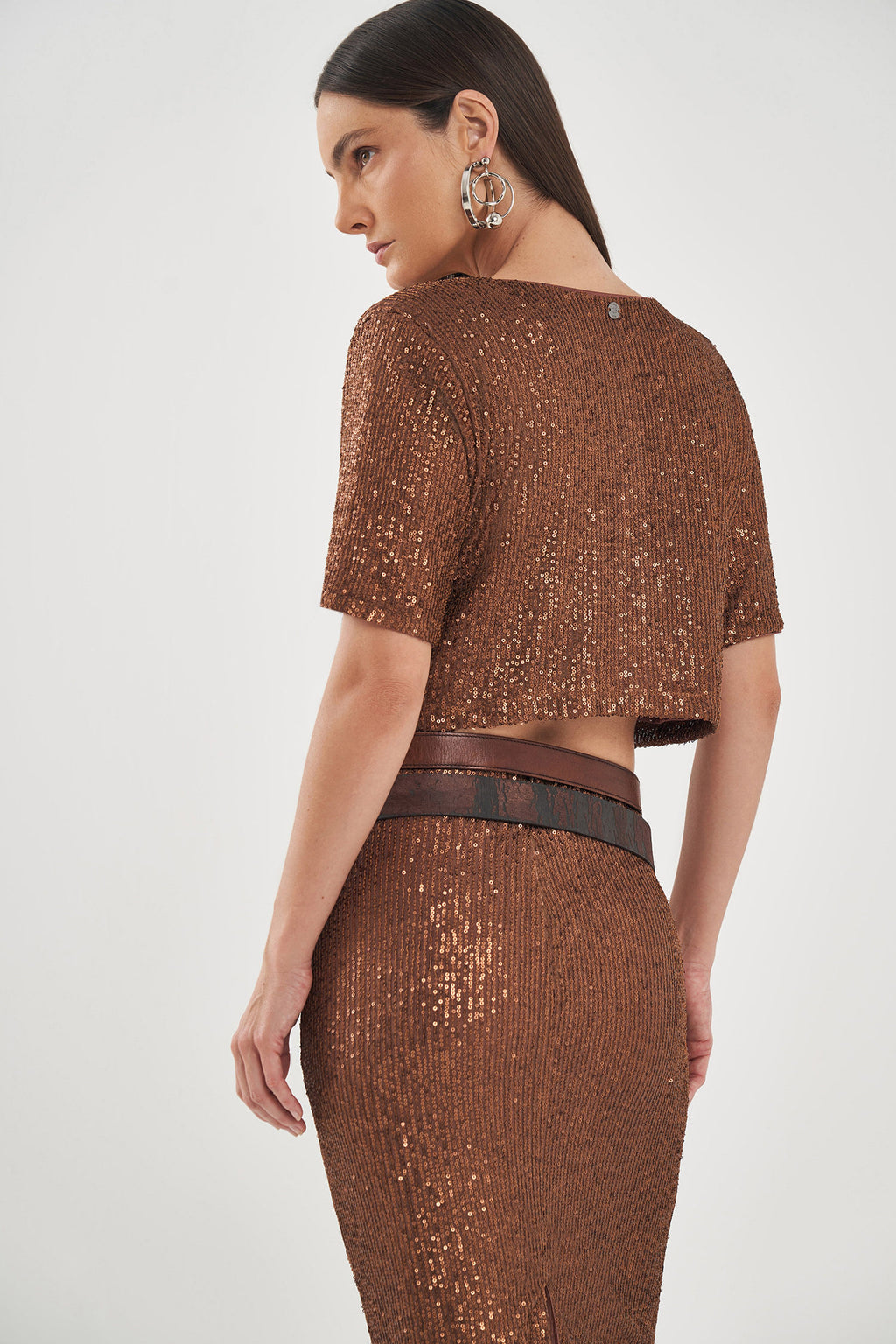 Blusa Bright Paetê Feminina Inblanche Bronze