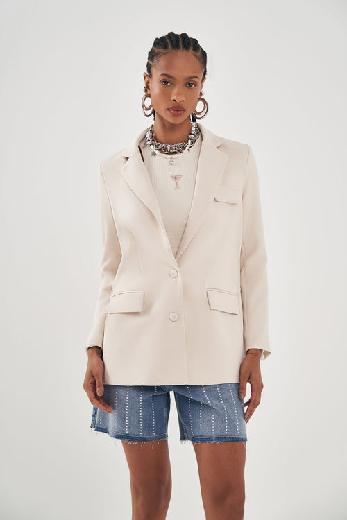 Blazer Alfaiataria Feminino Inblanche Areia