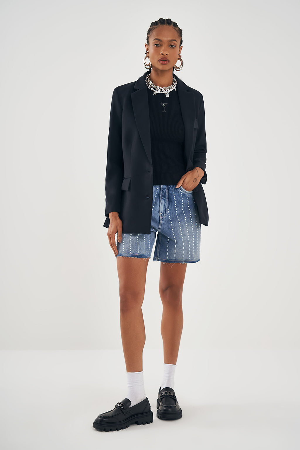 Blazer Alfaiataria Feminino Inblanche Preto