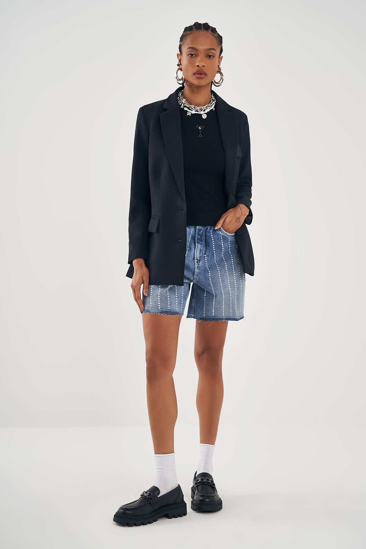 Blazer Alfaiataria Feminino Inblanche Preto