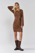 Vestido Bright Paetê Feminino Inblanche Bronze