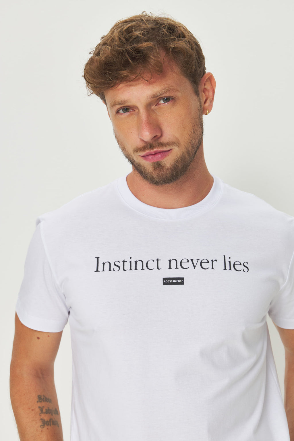 Camiseta Manga Curta Masculina Acostamento Branco
